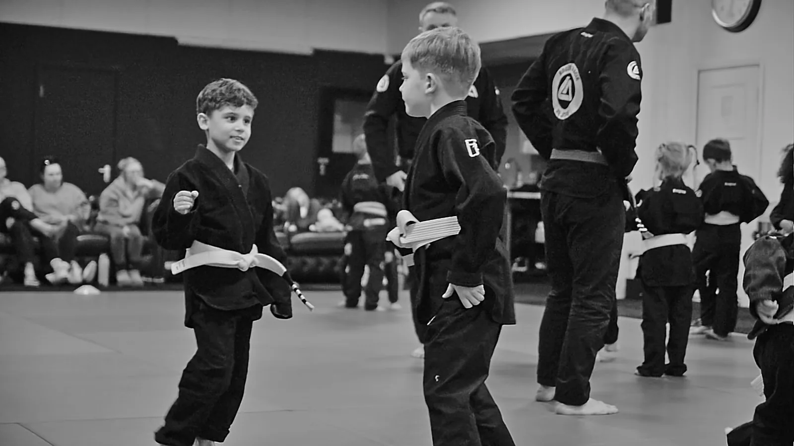 Young children training Jiu-Jitsu at RGA Salford