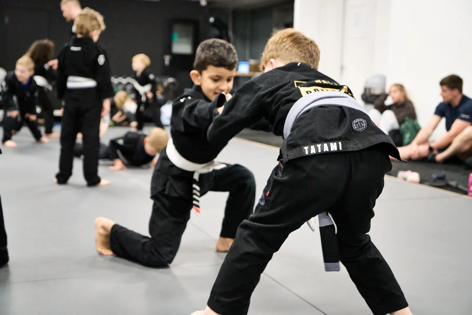 Young children training Jiu-Jitsu at RGA Salford
